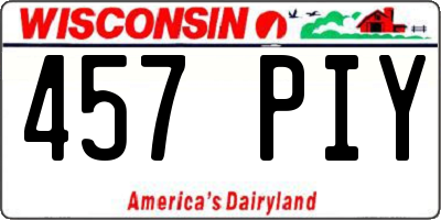 WI license plate 457PIY