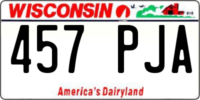 WI license plate 457PJA
