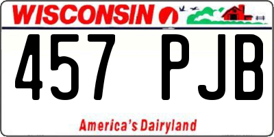 WI license plate 457PJB