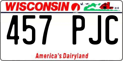 WI license plate 457PJC