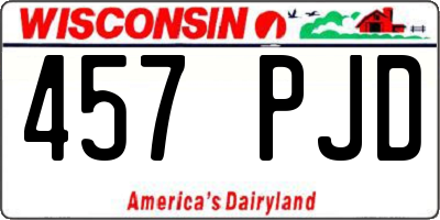 WI license plate 457PJD
