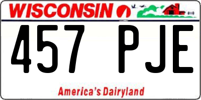 WI license plate 457PJE