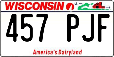 WI license plate 457PJF