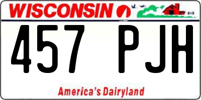 WI license plate 457PJH