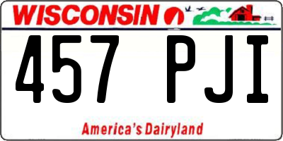 WI license plate 457PJI
