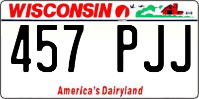 WI license plate 457PJJ