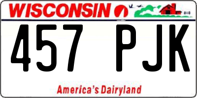 WI license plate 457PJK