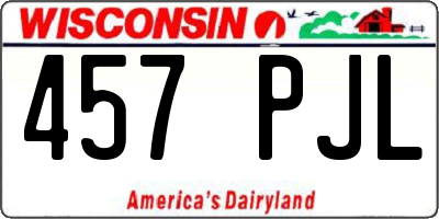WI license plate 457PJL