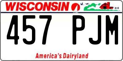 WI license plate 457PJM