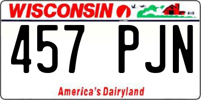 WI license plate 457PJN