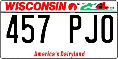 WI license plate 457PJO