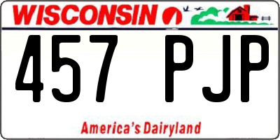 WI license plate 457PJP