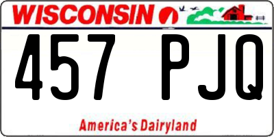 WI license plate 457PJQ