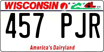WI license plate 457PJR