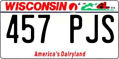 WI license plate 457PJS