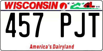 WI license plate 457PJT