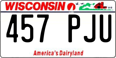WI license plate 457PJU