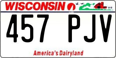 WI license plate 457PJV