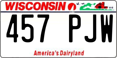 WI license plate 457PJW