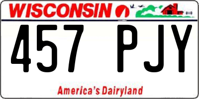 WI license plate 457PJY