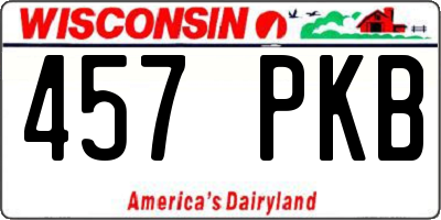 WI license plate 457PKB