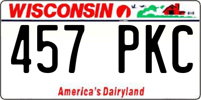 WI license plate 457PKC