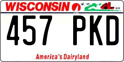 WI license plate 457PKD