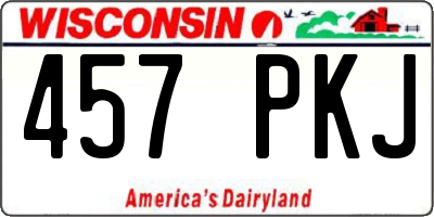 WI license plate 457PKJ
