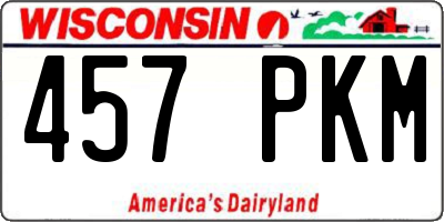 WI license plate 457PKM