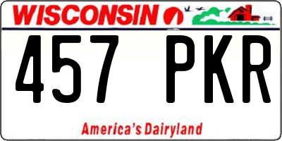 WI license plate 457PKR