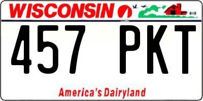 WI license plate 457PKT