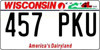 WI license plate 457PKU