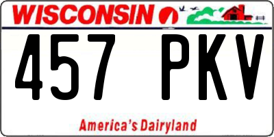 WI license plate 457PKV