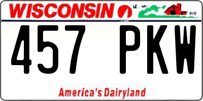 WI license plate 457PKW