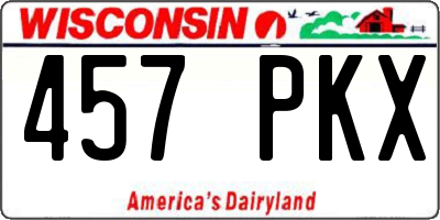 WI license plate 457PKX