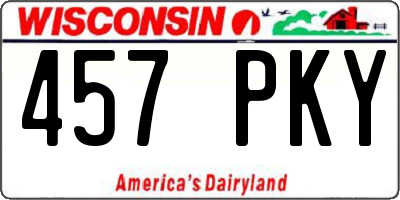 WI license plate 457PKY