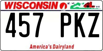 WI license plate 457PKZ