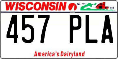 WI license plate 457PLA