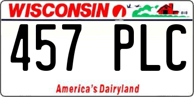 WI license plate 457PLC
