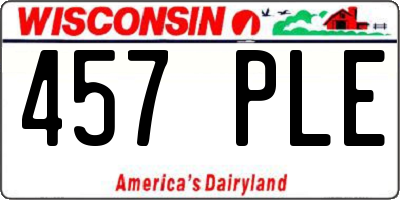 WI license plate 457PLE