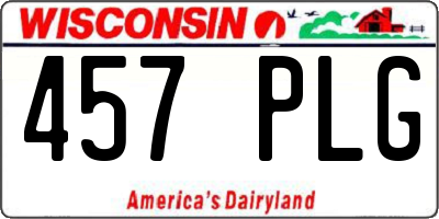 WI license plate 457PLG