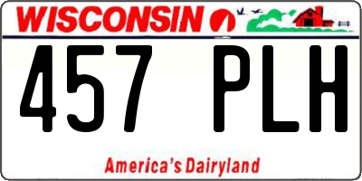 WI license plate 457PLH