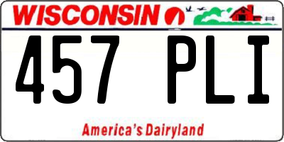 WI license plate 457PLI