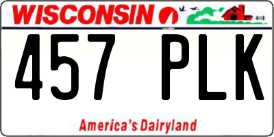 WI license plate 457PLK