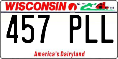 WI license plate 457PLL