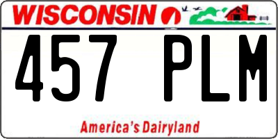WI license plate 457PLM