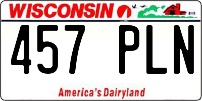 WI license plate 457PLN