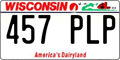 WI license plate 457PLP