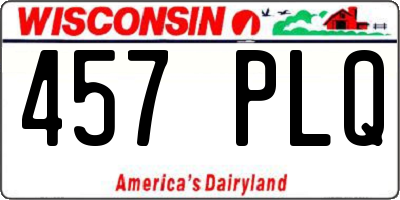 WI license plate 457PLQ
