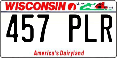 WI license plate 457PLR